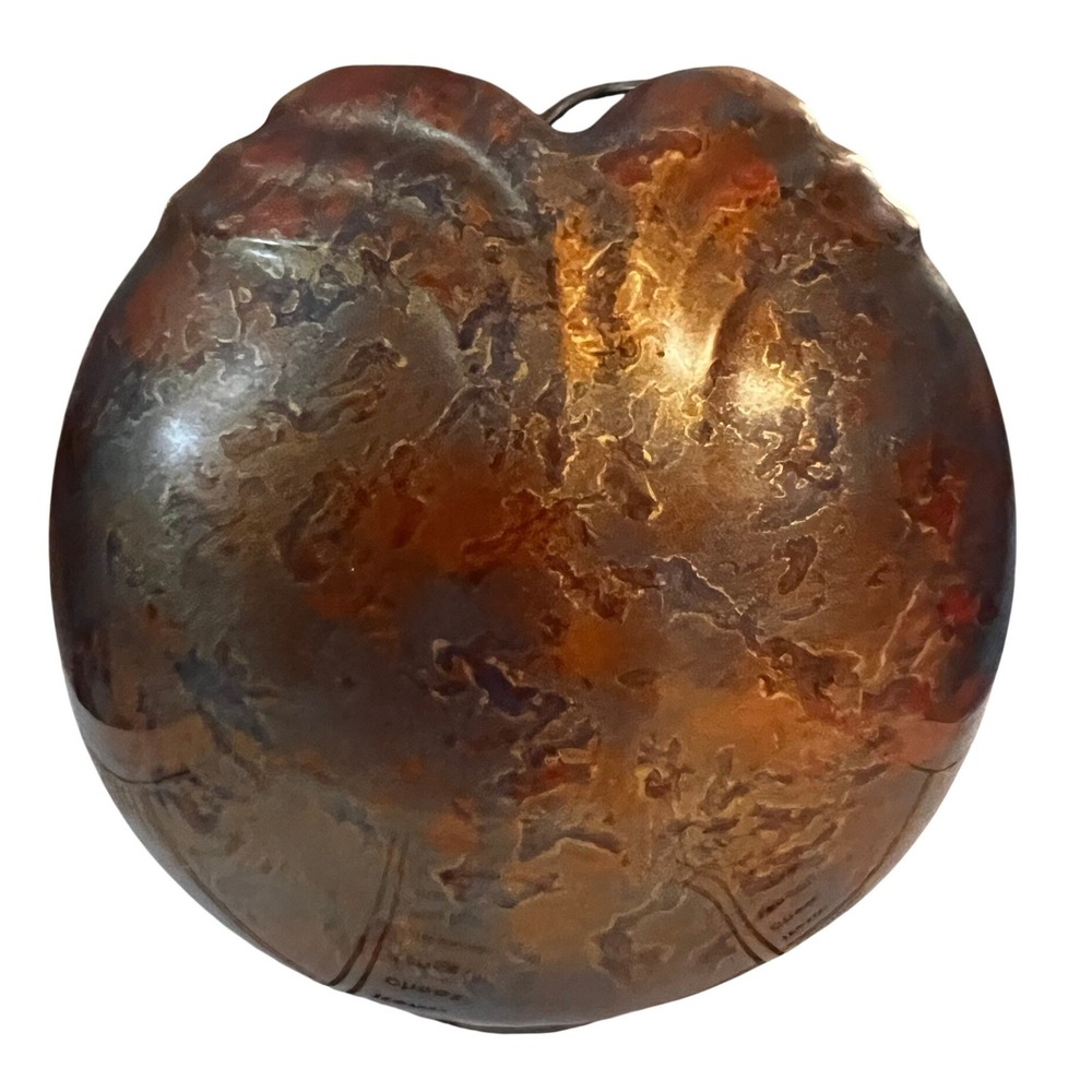 Vintage Round Vase Made in Japan Earth‎ Tones Metallic Glaze Decorative Accent - Picture 2 of 5